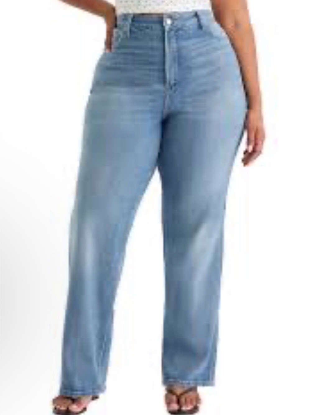 Good American Light Blue Straight Leg Jeans(B5)